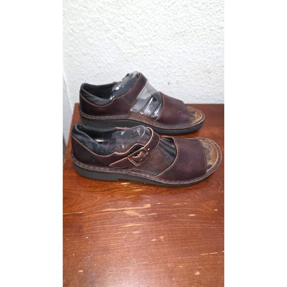 Naot Women's 39/8-8.5 Brown Leather Open-Toe Fishermen Sandals Adjustable Buckle - Picture 3 of 8